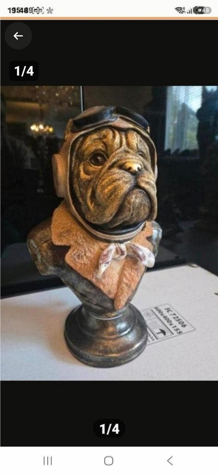 Buste van Bulldog Piloot - Uniek Decoratief Beeld, Ophalen of Verzenden, Buste