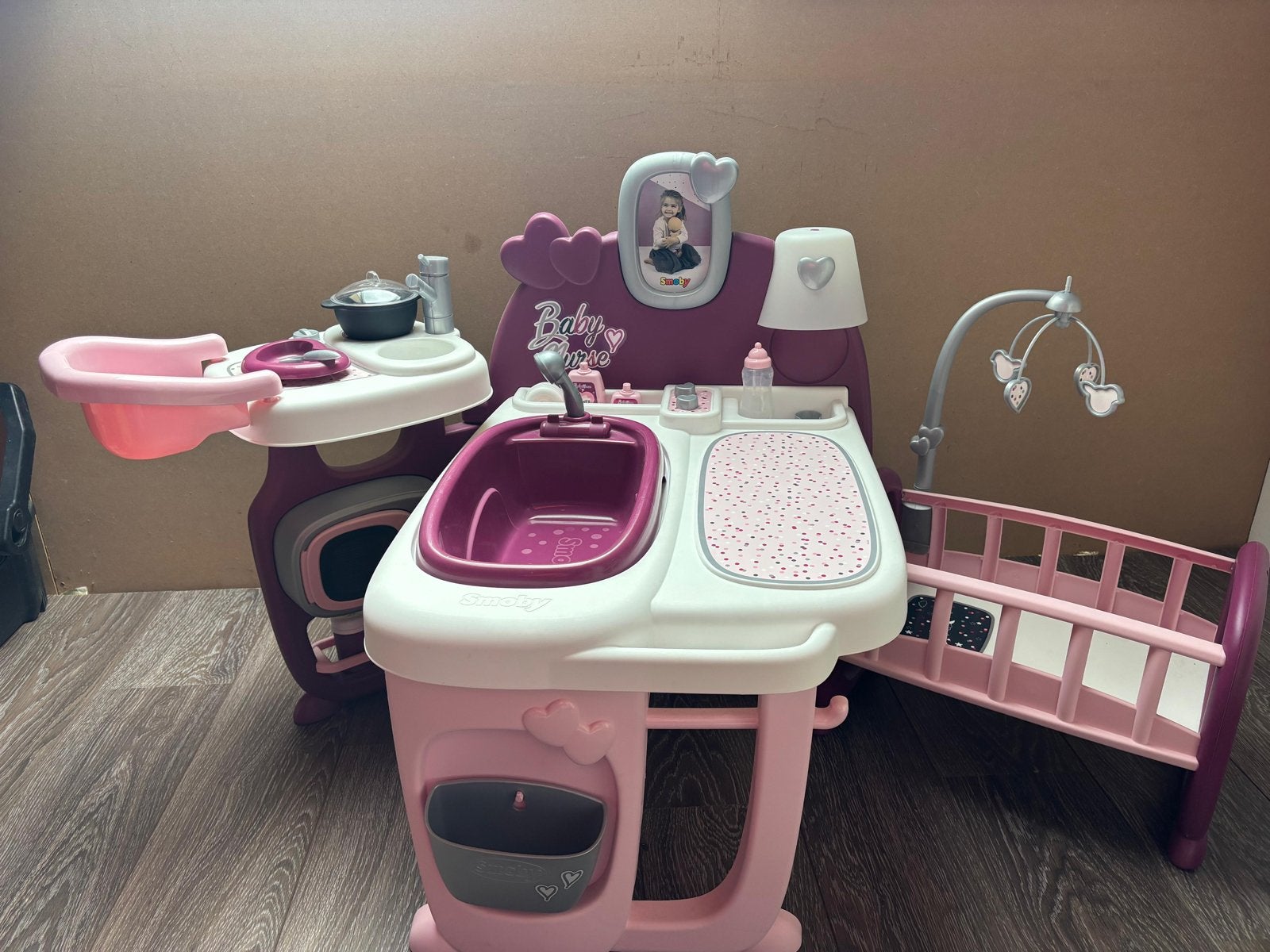 Smoby Baby Nurse speelset met bedje en accessoires, Ophalen, Gebruikt, Babypop