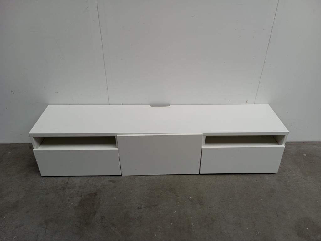Witte tv meubel., Ophalen, 150 tot 200 cm, Zo goed als nieuw, N.v.t
