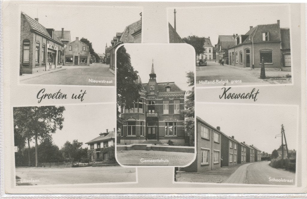 Koewacht - Groeten Uit 5 Luik, Verzamelen, Ansichtkaarten | Nederland, Ophalen of Verzenden, 1940 tot 1960, Gelopen, Zeeland