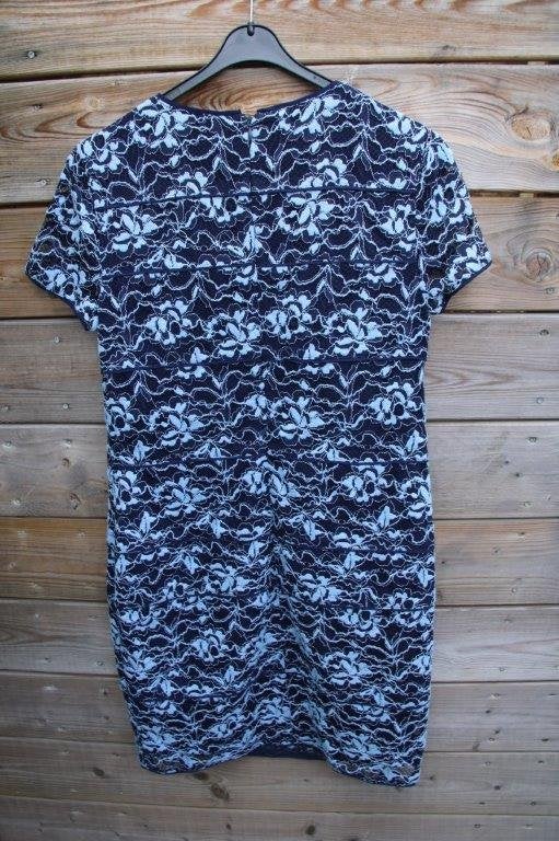 Jurk donkerblauw/ licht blauw Ralph Lauren mt 4 (XS/S) Vaste, Blauw, Ophalen of Verzenden, Zo goed als nieuw, Knielengte