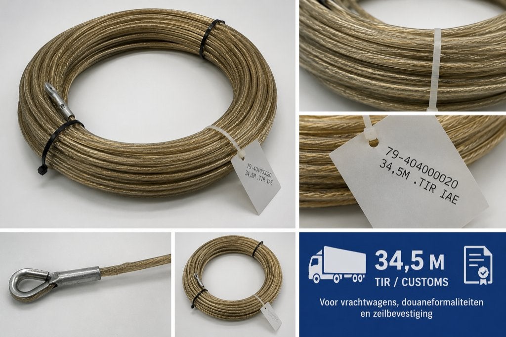 TIR Kabel 34,5 m – Douanekabel – Oplegger / Trailer, Mvi, Verlichting, Nieuw, Mvi