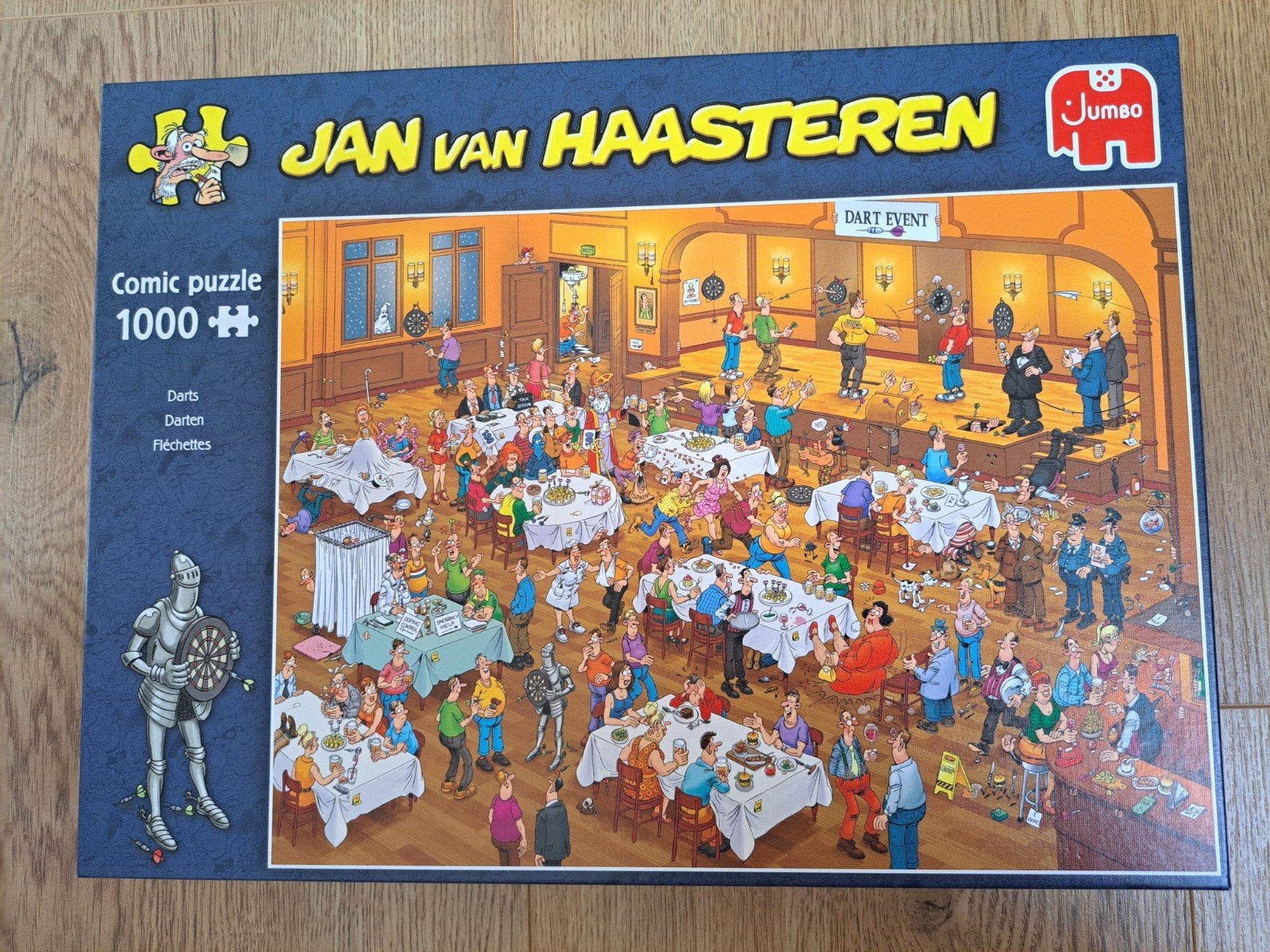 Puzzel Jan van Haasteren 1000 stukjes Darten, Ophalen, 500 t/m 1500 stukjes, Zo goed als nieuw, Legpuzzel