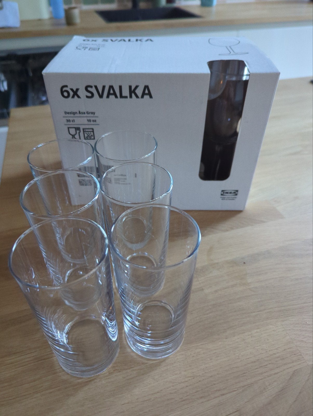 6 wijnglazen + 6 longdrink, Ophalen, IKEA, Zo goed als nieuw, Glas