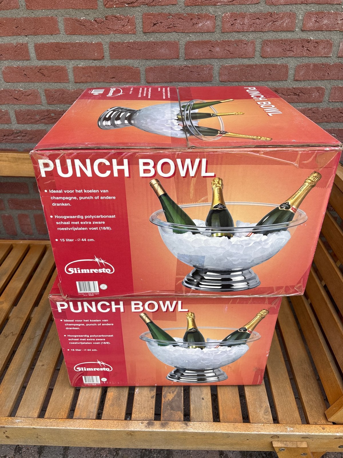 Punch Bowl / Champagnekoeler - 15 Liter - Nieuw in doos, Kunststof, Rond, Koeler of IJsemmer, Ophalen of Verzenden