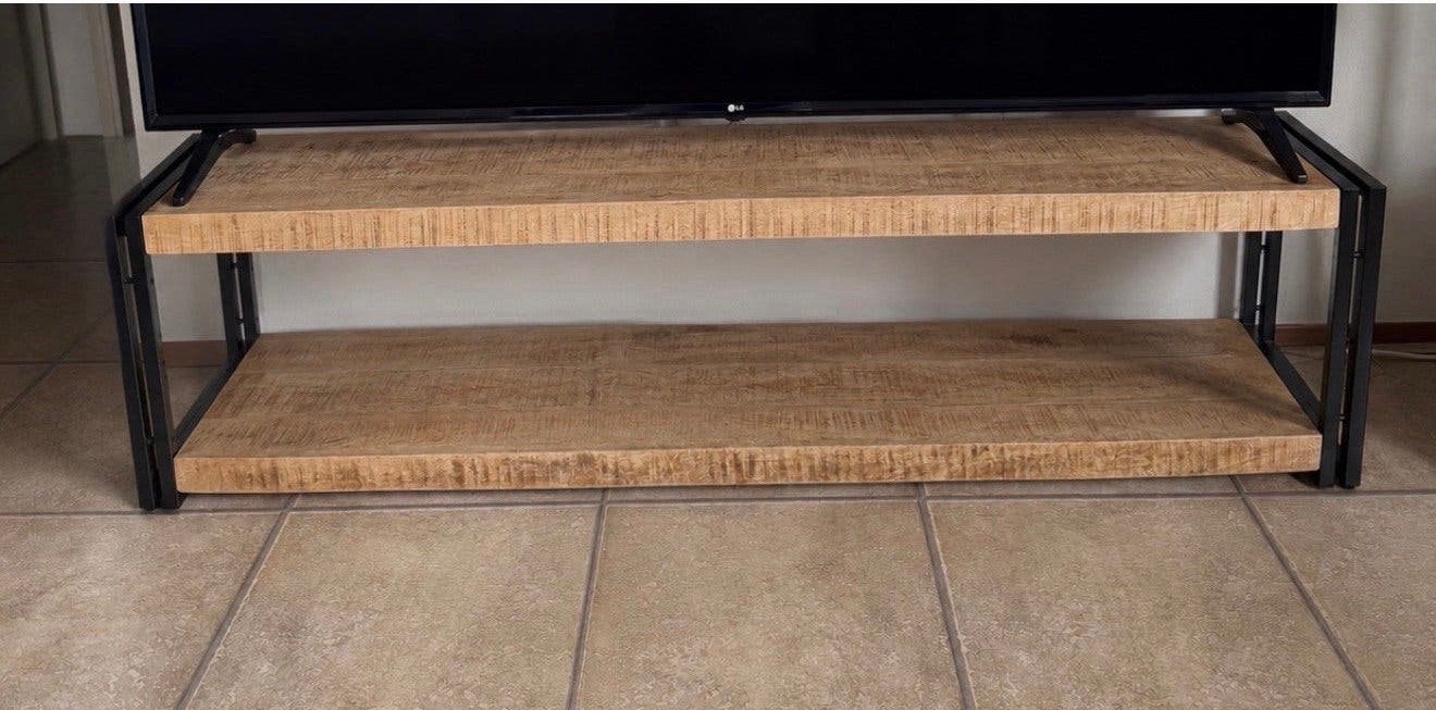 Industriële salontafel en tv-meubel set, Ophalen, 100 tot 150 cm, Zo goed als nieuw, Minder dan 100 cm