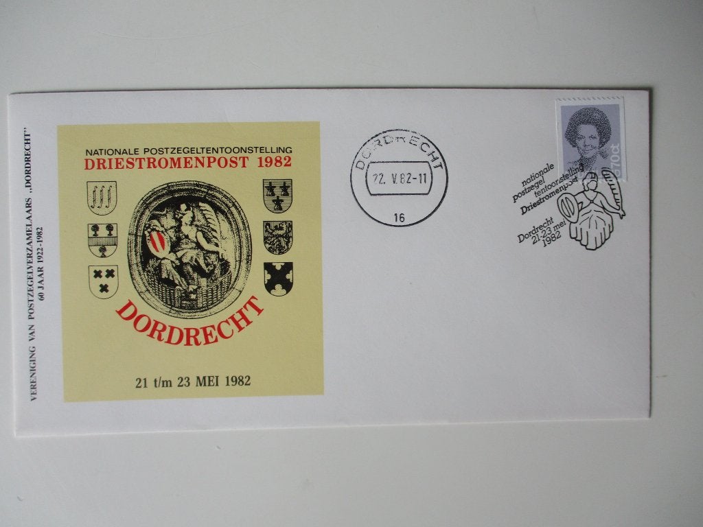 Driestromenpost 1982 Dordrecht Eerste Dag Envelop, Postzegels en Munten, Brieven en Enveloppen | Nederland, Verzenden, Envelop