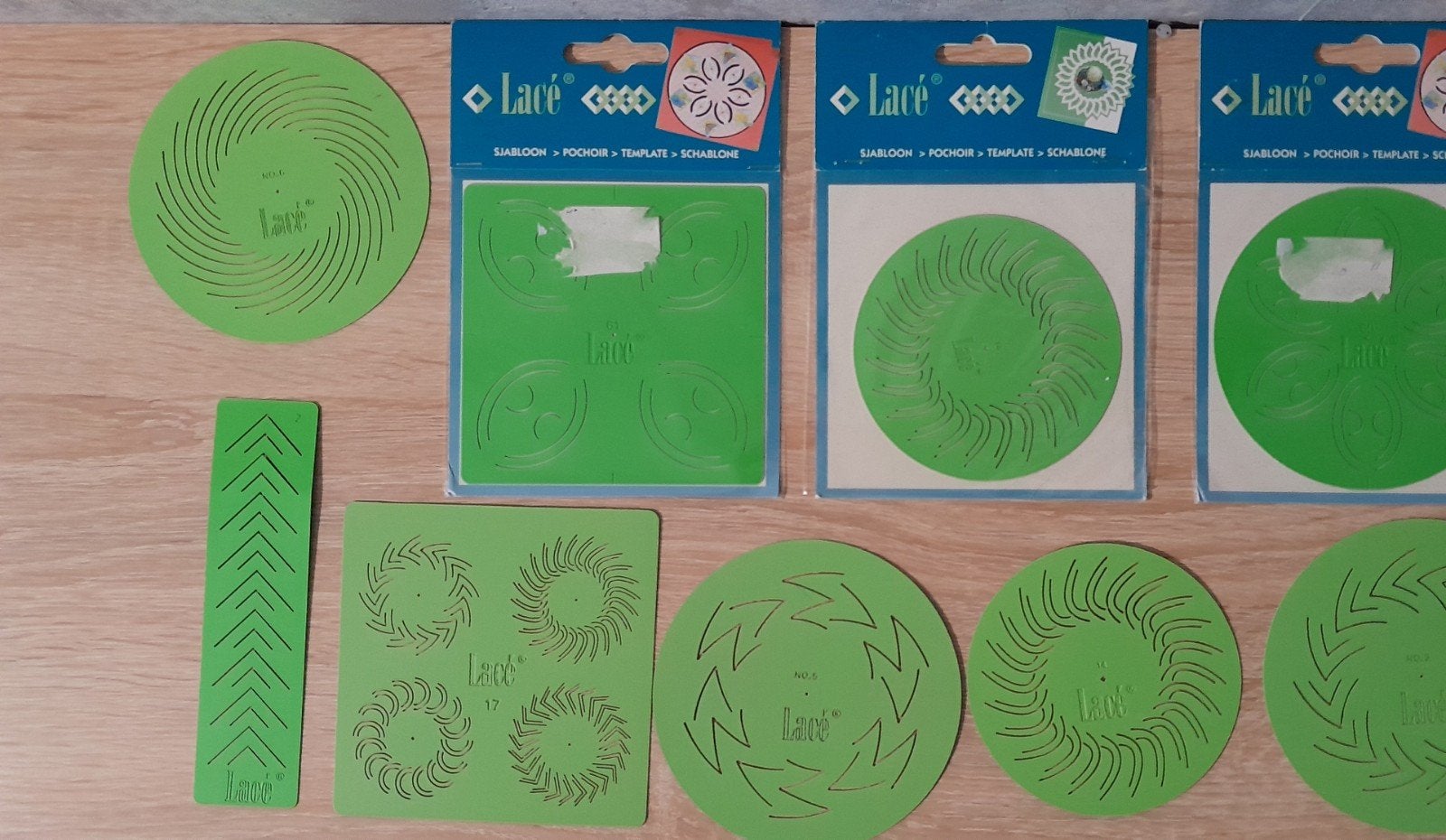 Set van 10 Lacè mallen en 1 nieuwe Cisioo mal, Ophalen, Gebruikt, Groen, Kunststof