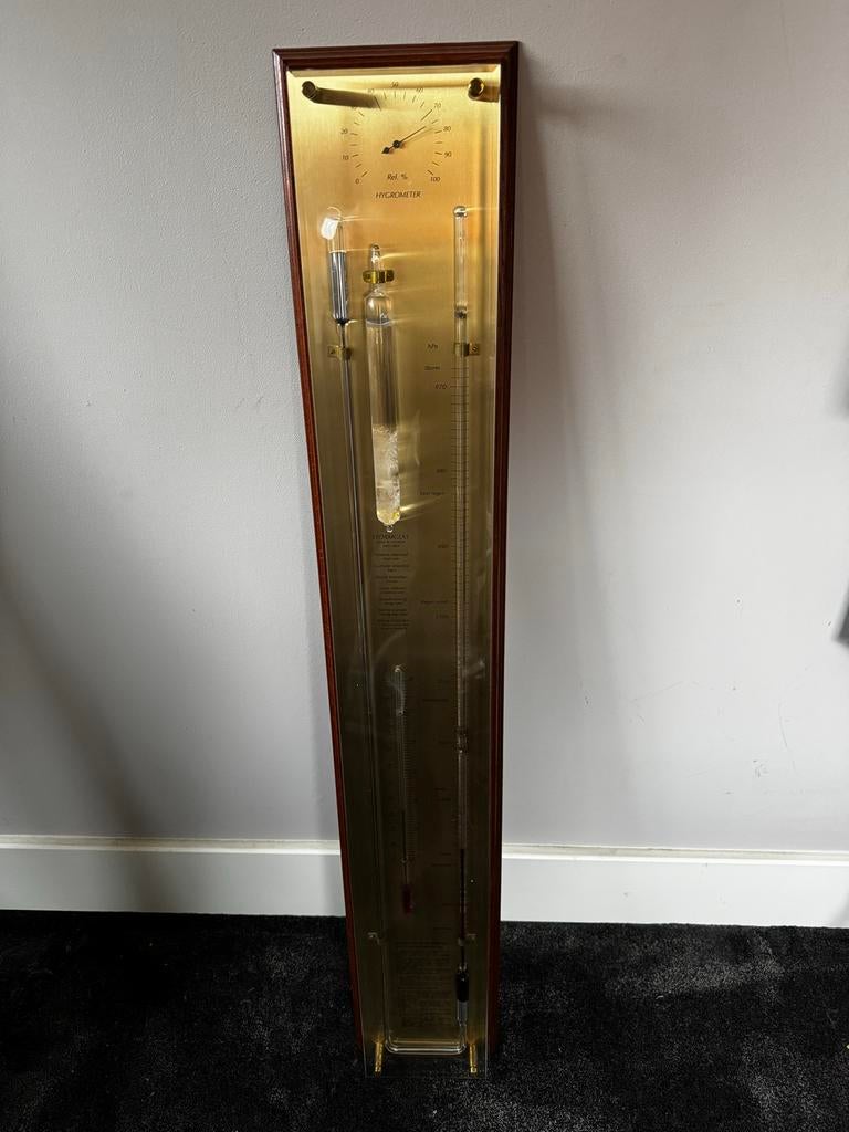 Vintage Weerstation met Stormglas, Hygrometer, Barometer & T, Ophalen, Gebruikt, Weerstation