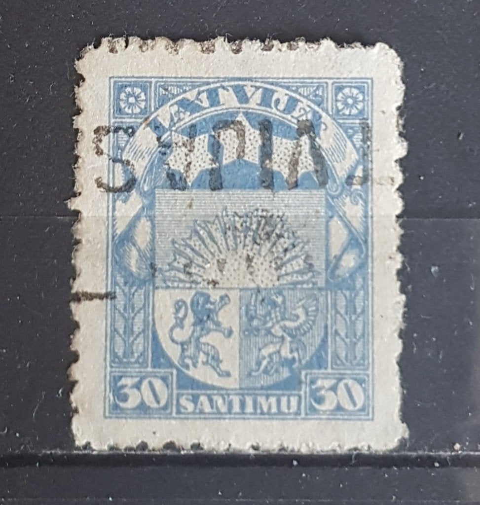Letland Postzegel (B3-P8), Ophalen of Verzenden, Denemarken, Gestempeld