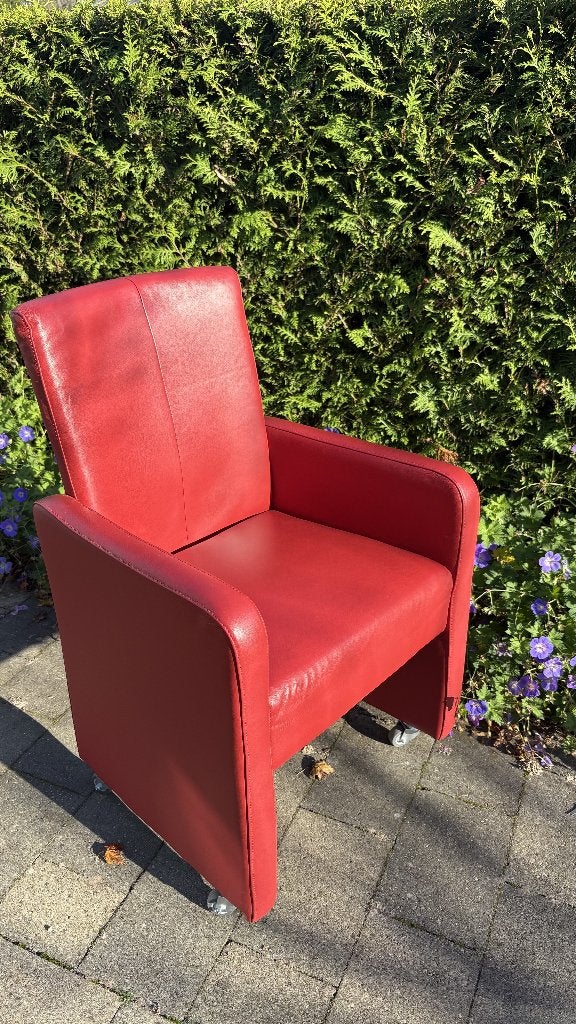 eetkamerstoelen, Huis en Inrichting, Ophalen, Gebruikt, Leer, Vier