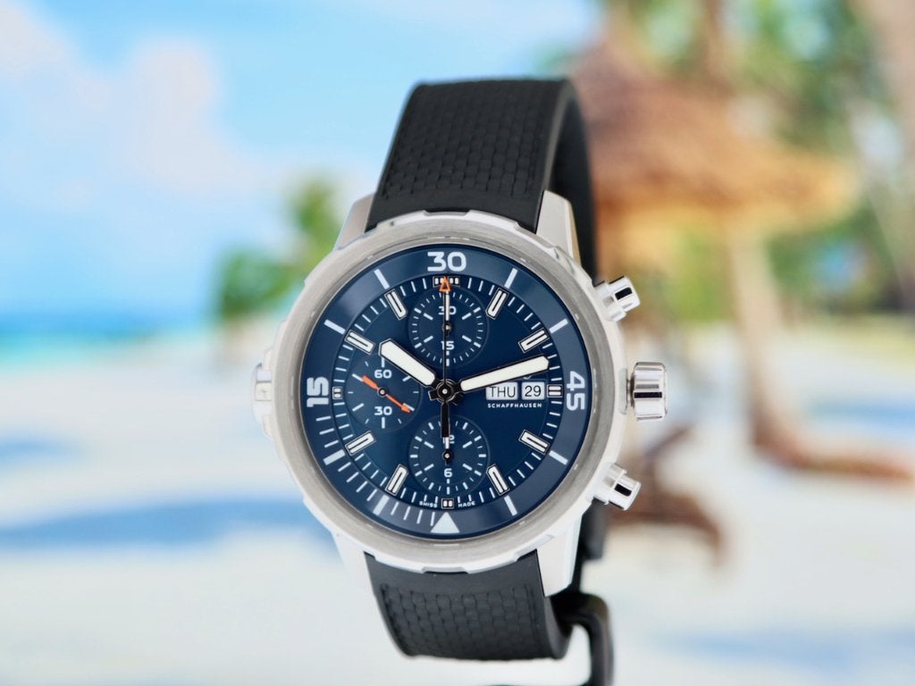 IWC Aquatimer Cousteau Chrono DayDate Briljante Staat 2017NL, Overige merken, Staal, Polshorloge, Overige materialen