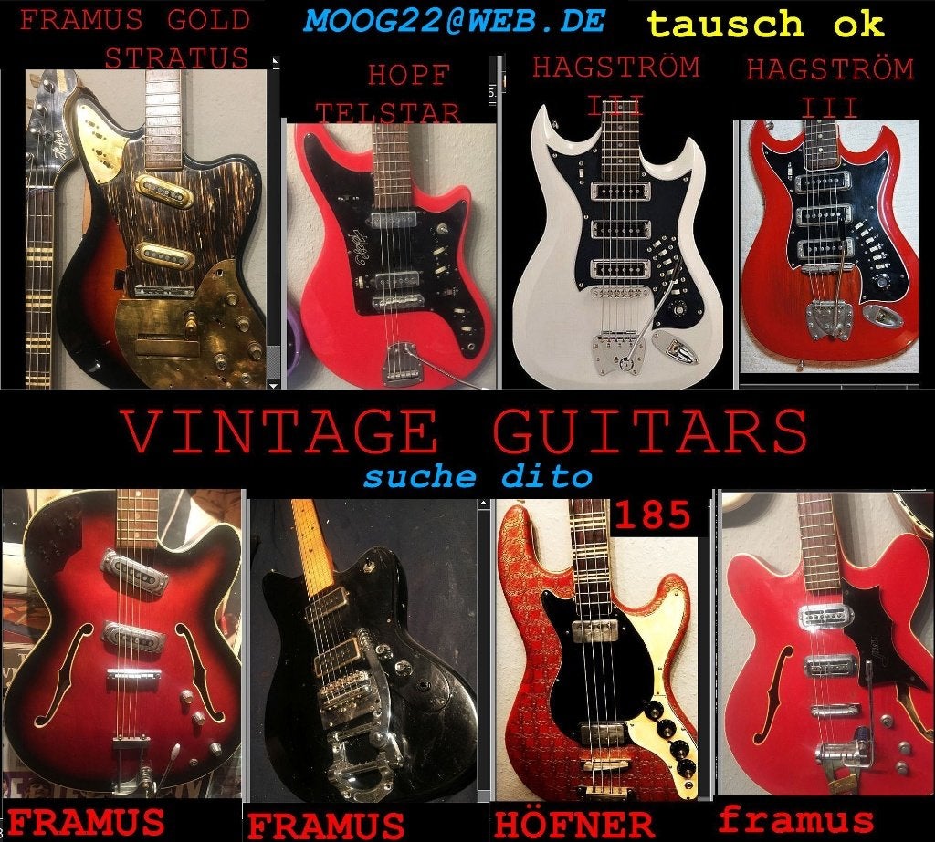 1960er Electro Guitar Collection Höfner Framus Hagström Swap, Ophalen of Verzenden, Gebruikt, Overige typen