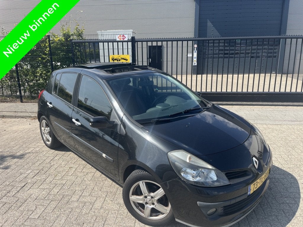 Renault Clio 1.4-16V Except. Pano Clima Cruise Leer Lage Km, Auto's, Startonderbreker, Gebruikt, 4 cilinders, Zwart