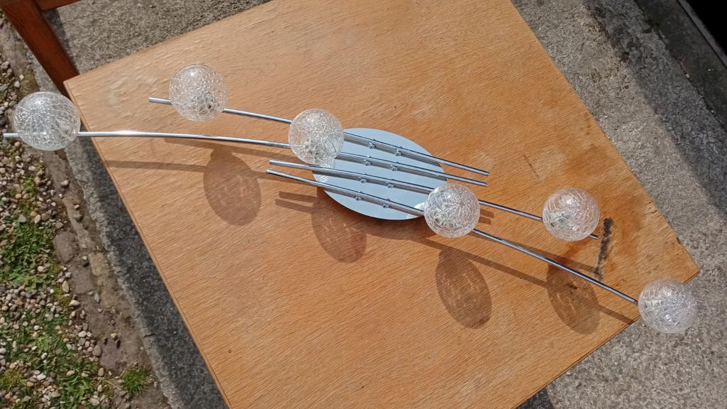 Plafondlamp met glazen bolletjes, Ophalen, Zo goed als nieuw, Glas