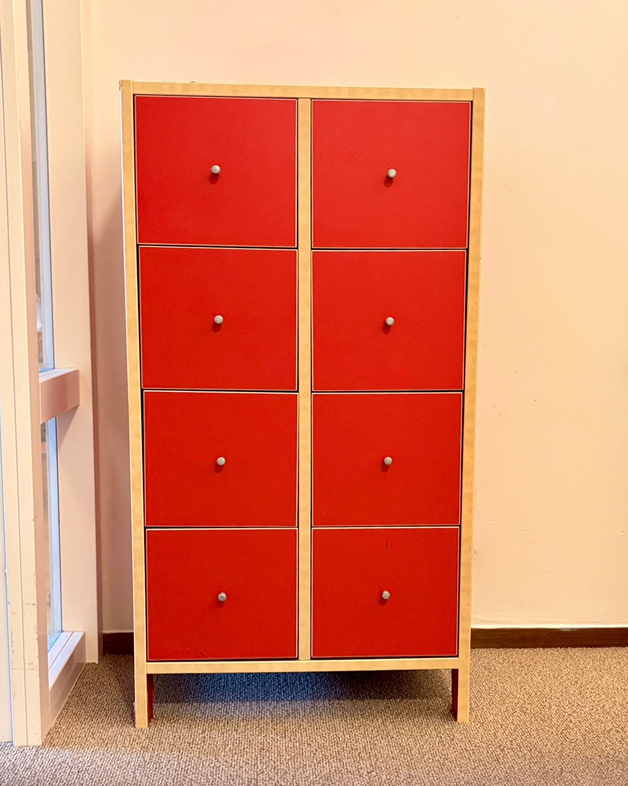 Vintage IKEA Robin ladekast – Rood 8 lades, Ophalen, Gebruikt, Retro