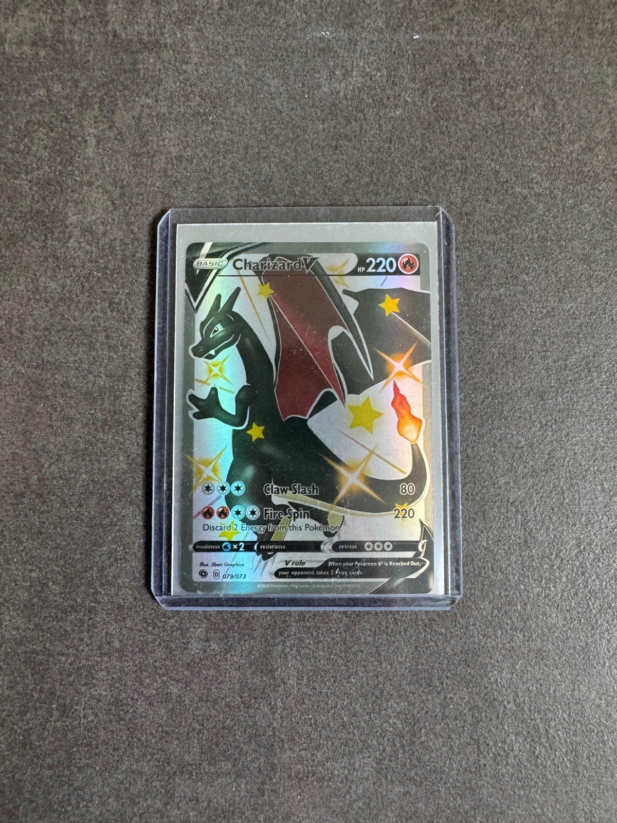 Pokémon Kaart Charizard V, Ophalen of Verzenden, Zo goed als nieuw, Losse kaart, Foil