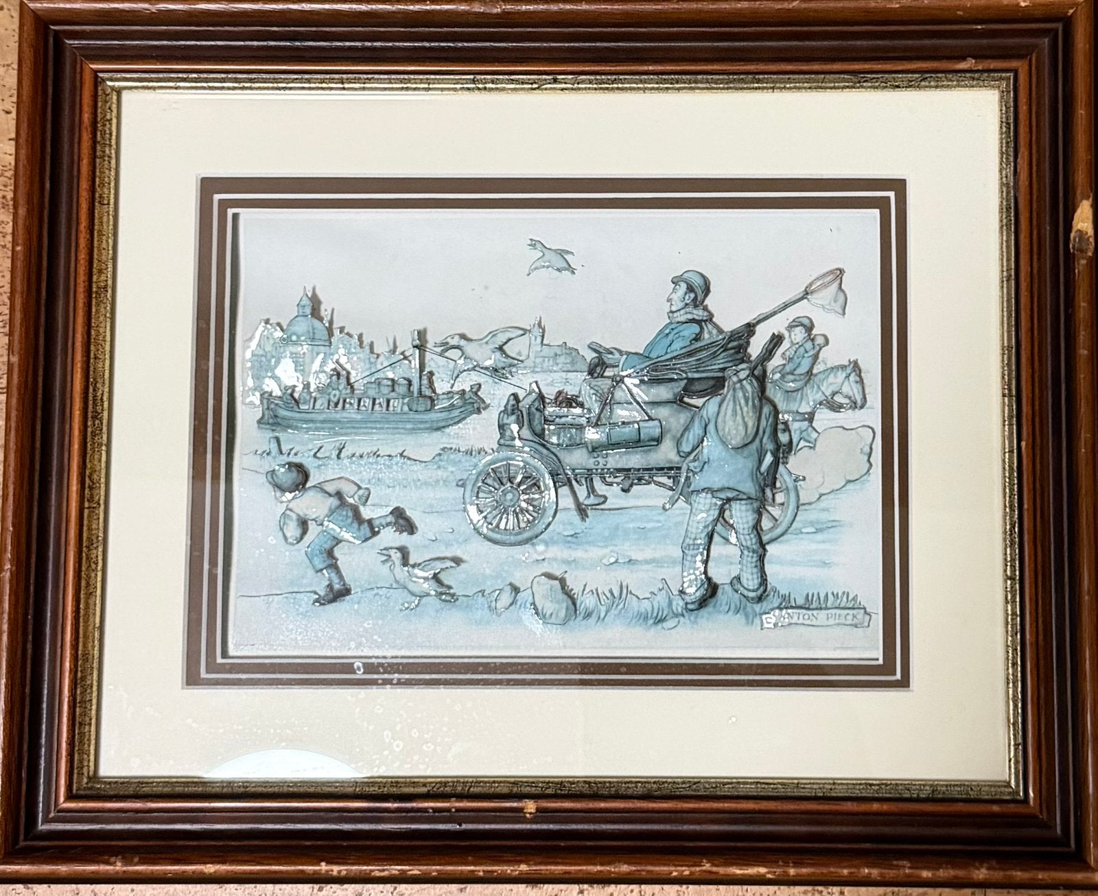 3D shadow box art piece 1966 Dutch artist Anton Pieck 37x30., Antiek en Kunst, Kunst | Tekeningen en Foto's, Ophalen of Verzenden