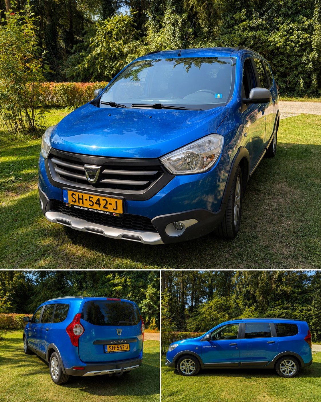 Dacia Lodgy 1.2 TCE 85KW Stepway 2015 Blauw, Auto's, Voorwielaandrijving, 4 cilinders, Blauw, 7 stoelen