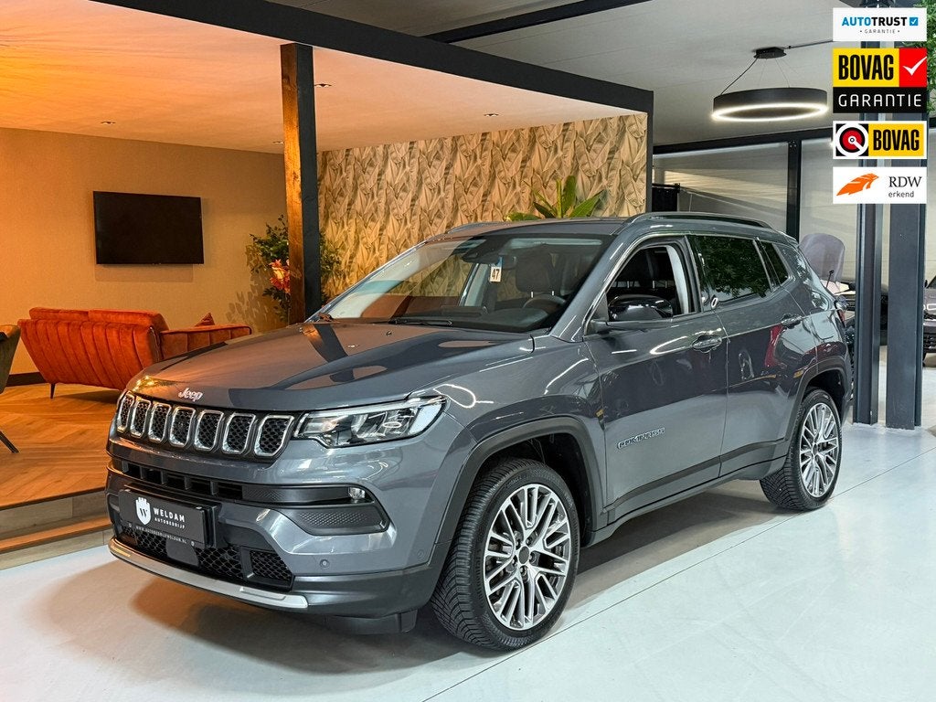 Jeep Compass 4xe 190 Plug-in Hybrid Limited|Automaat|4WD|Car, Auto's, Automaat, Gebruikt, Met garantie (alle), Leder en Stof