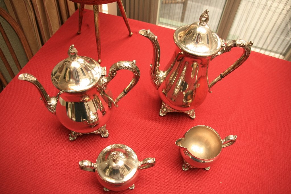 Verzilverd koffie/theesetje, Verzenden, Zilver