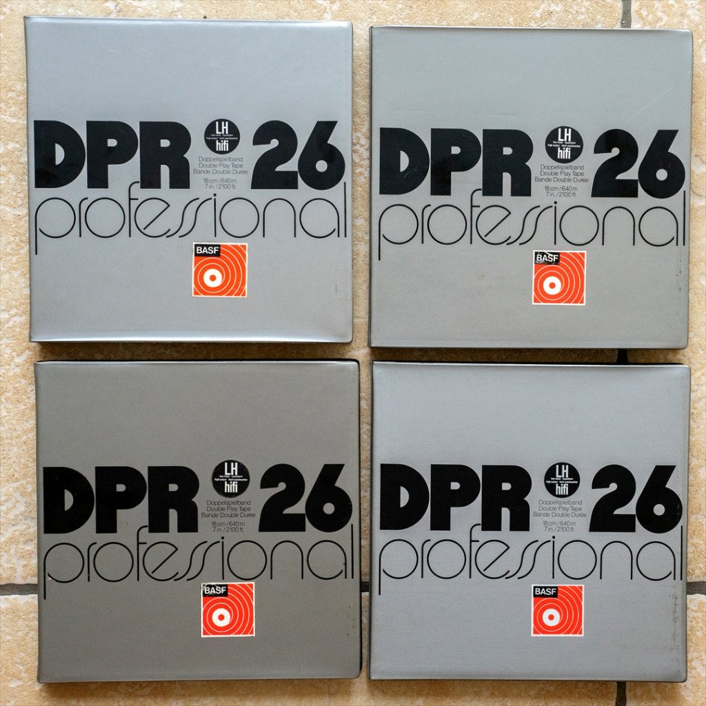 4x BASF DPR 26 LH double-play 26-micron tape metalen spoel, Ophalen of Verzenden, Bandrecorder