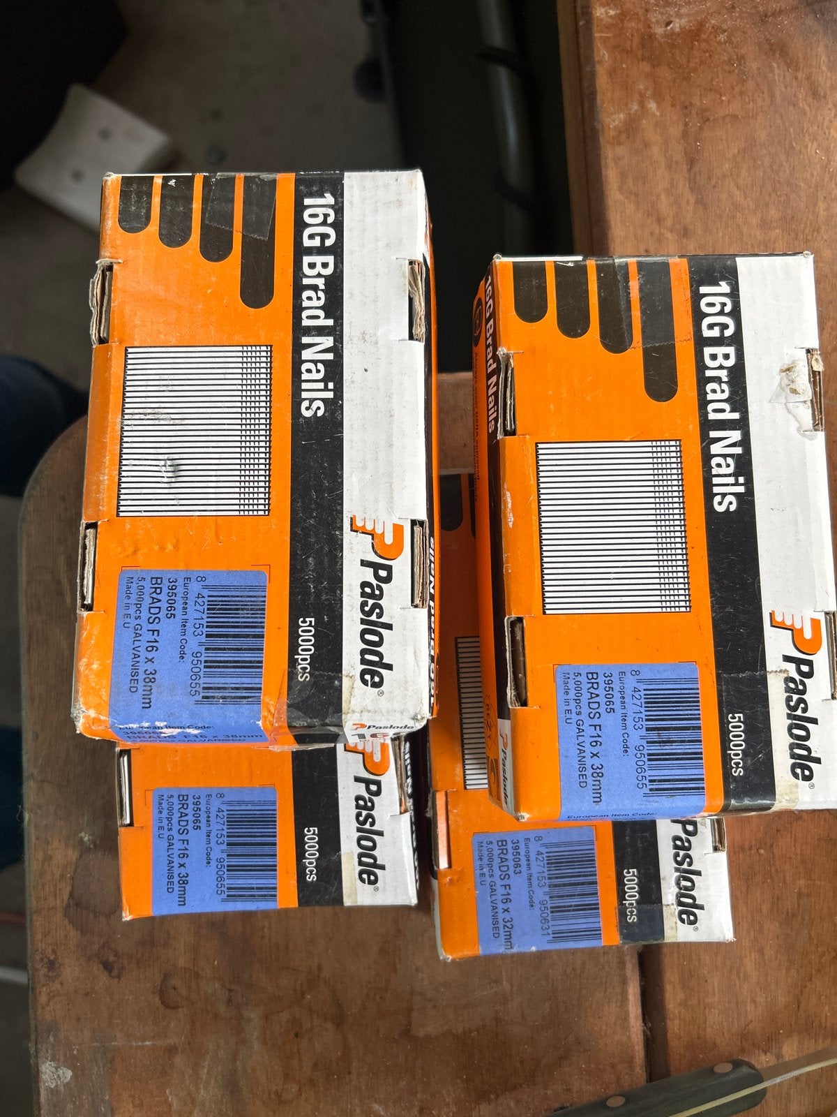 Paslode 16G Brad Nails F16 x 38mm - 5000 stuks, Ophalen of Verzenden, Nieuw, Minder dan 50 mm, Spijkers