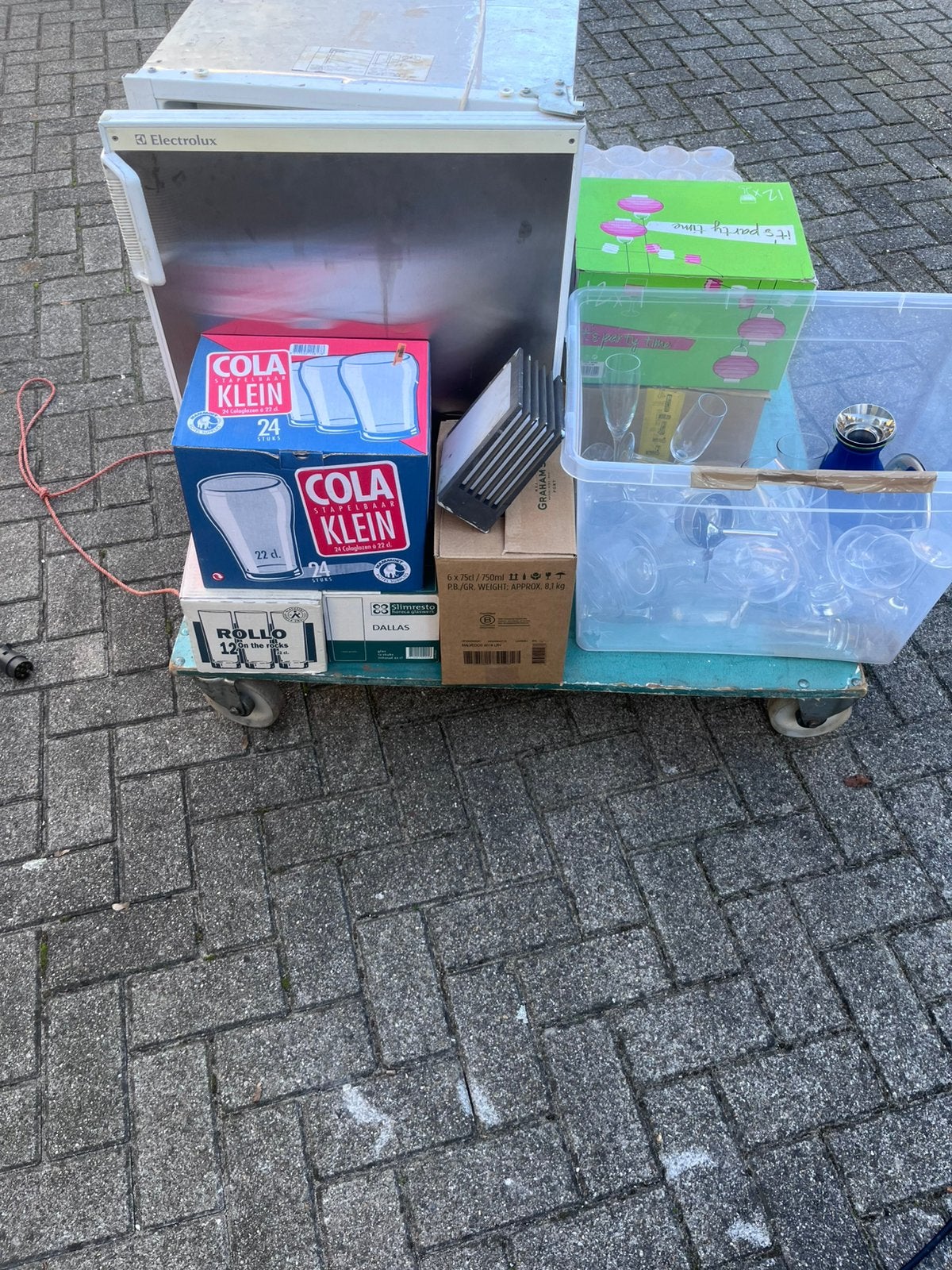 Diversen dozen met glazen long drink cola wijnglazen, Huis en Inrichting, Glas of Glazen, Ophalen of Verzenden, Overige stijlen
