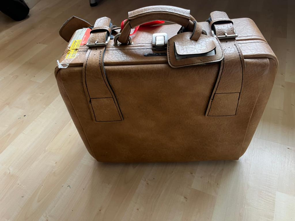 Klein model koffer handbagage - Vintage look, Sieraden, Tassen en Uiterlijk, Koffers, Overige materialen, Gebruikt, Slot, Minder dan 50 cm