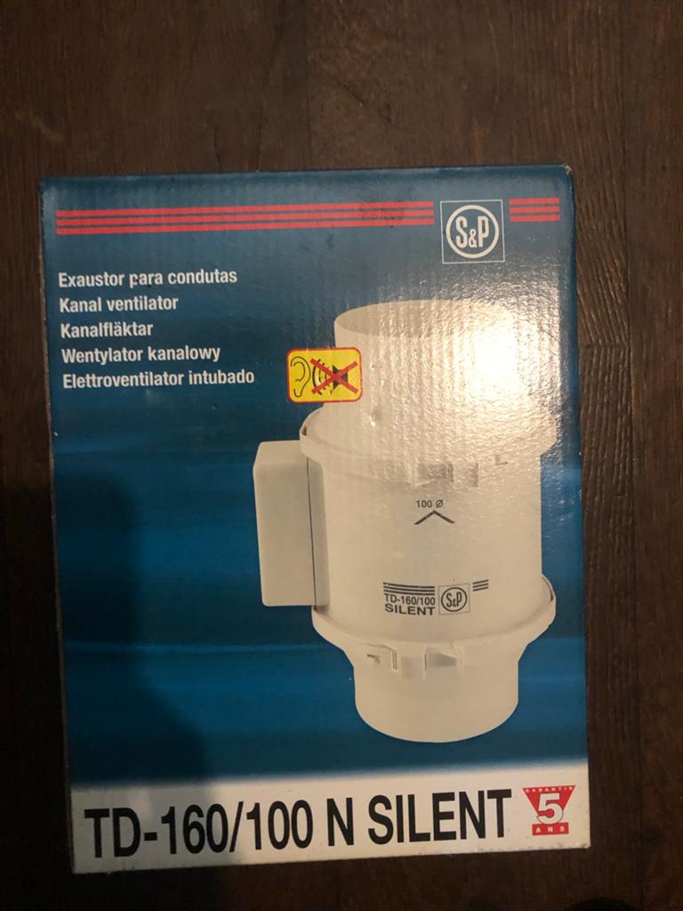 S&P TD-160/100 N Silent buisventilator (nieuw, Doe-het-zelf en Verbouw, Ventilatie en Afzuiging, Ophalen of Verzenden, Zo goed als nieuw