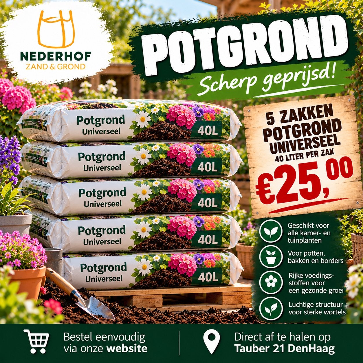 Tuingrond, Ophalen, Tuinaarde