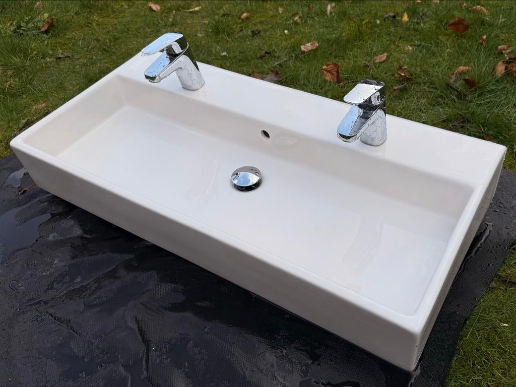Ideal Standard Strada wastafel met 2 kraangaten, Ophalen, Gebruikt, Chroom, Wastafel