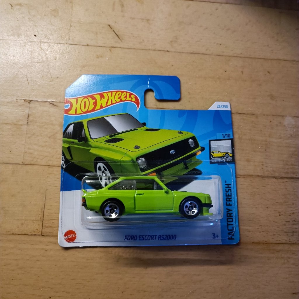hot wheels ford escort rs2000 groen factory fresch zie foto, Ophalen of Verzenden, Nieuw, Auto