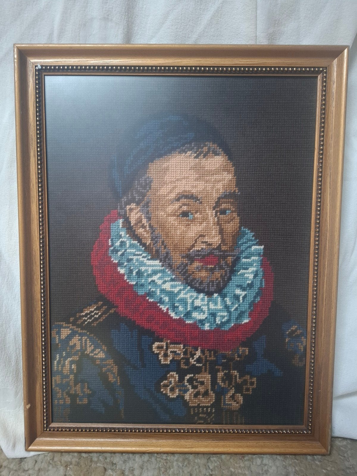 Geborduurd Portret van Hendrik IV in Gouden Lijst, Ophalen, 50 – 75, Minder dan 50 cm, Overige typen