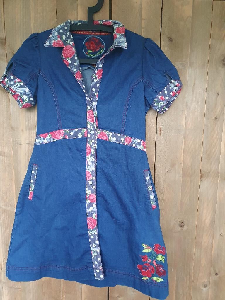 Retro Missing Johny jurk maat S, Blauw, Ophalen of Verzenden, Knielengte, Missing Johny