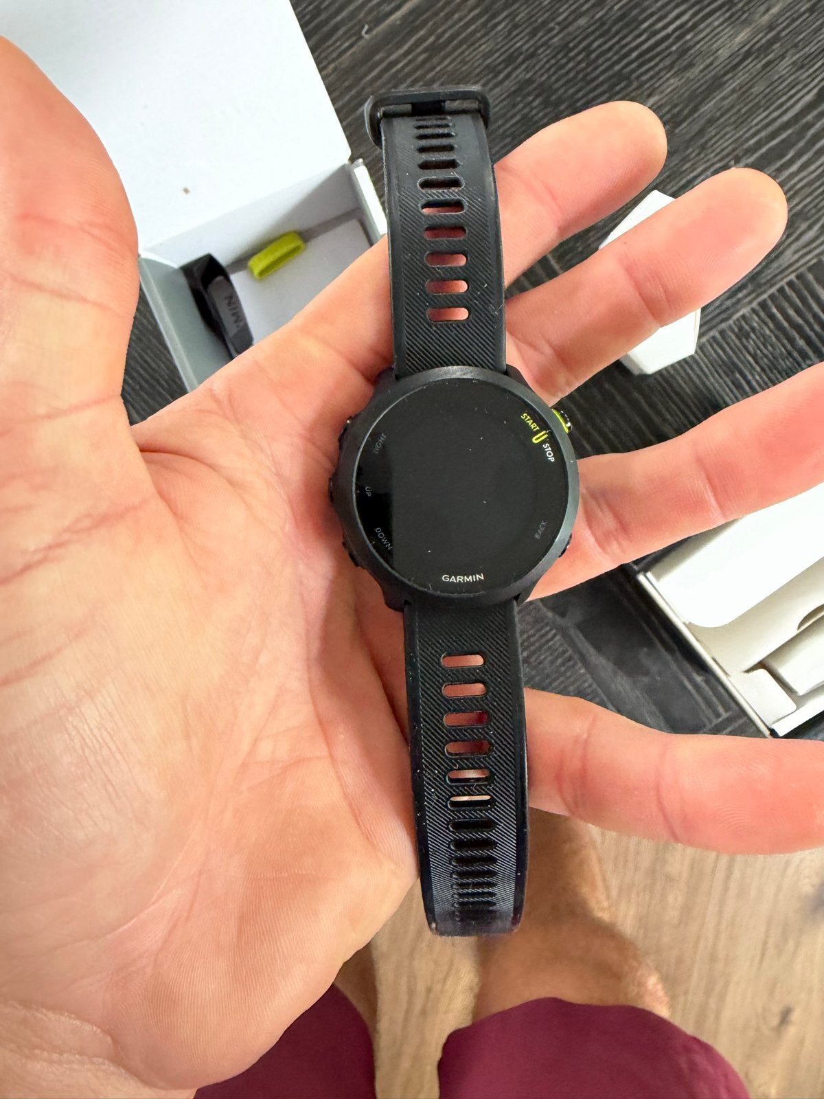 Garmin Forerunner 55 GPS Hardloophorloge Zwart, Sieraden, Tassen en Uiterlijk, Afstand, Zwart, Ophalen of Verzenden, Zo goed als nieuw