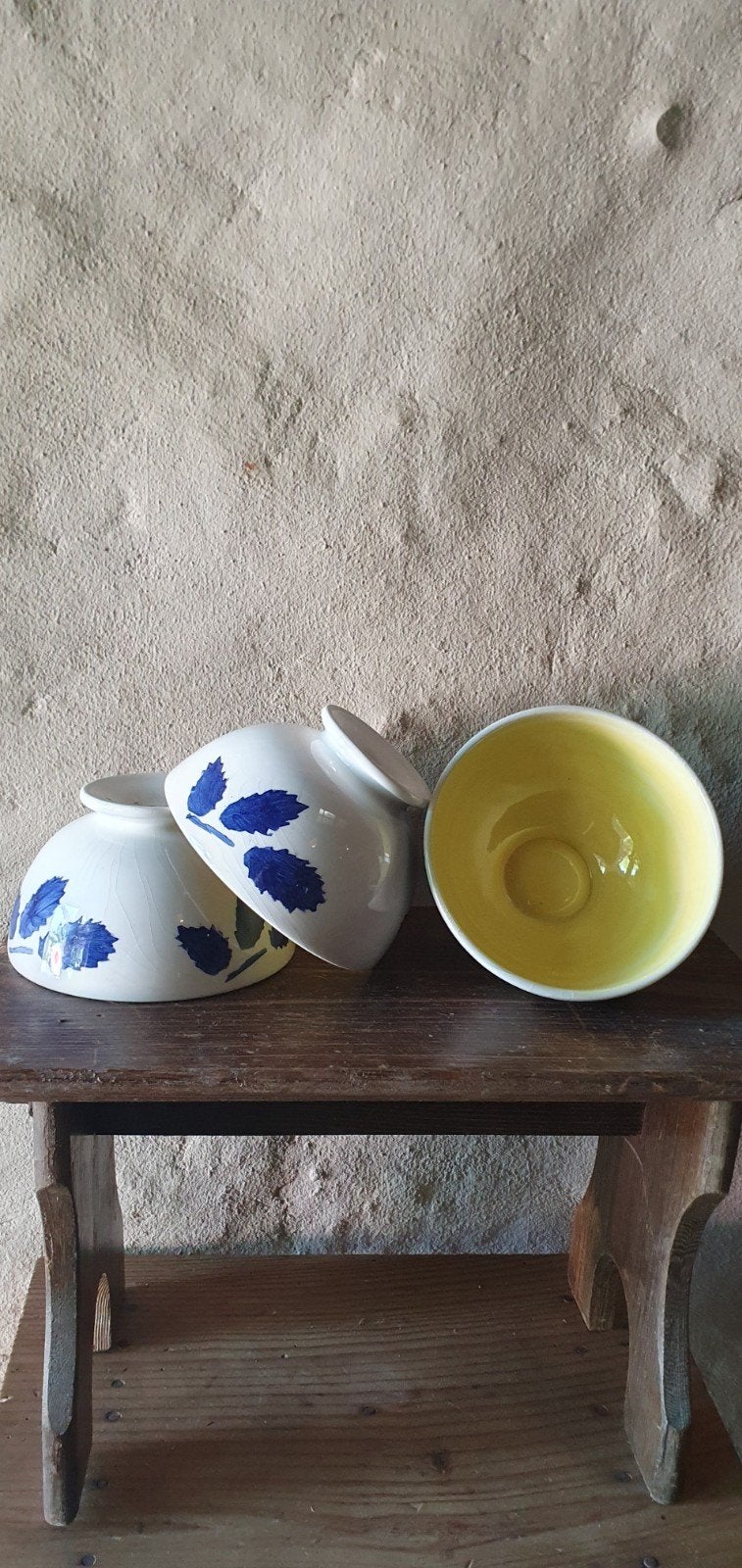 set (3) vintage spoelkommen kommen, Ophalen of Verzenden
