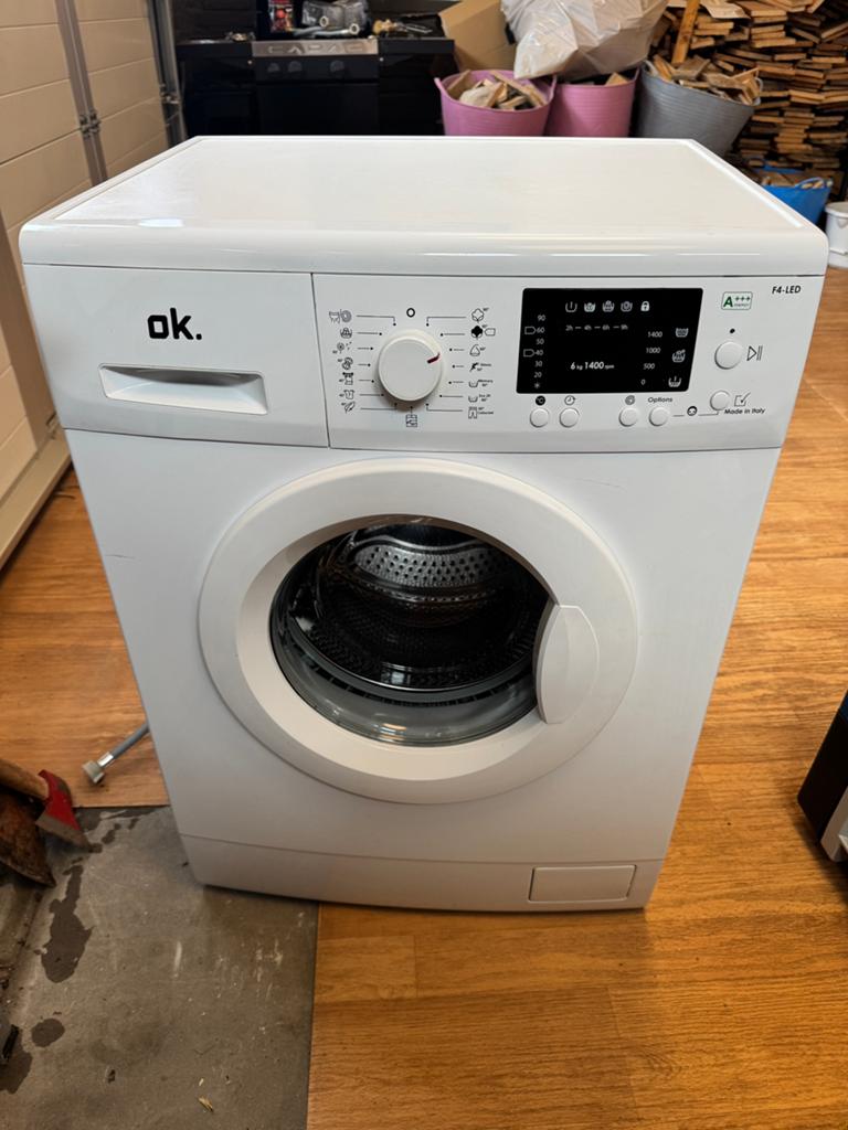 Wasmachine, Ophalen, Gebruikt, 1200 tot 1600 toeren, 85 tot 90 cm