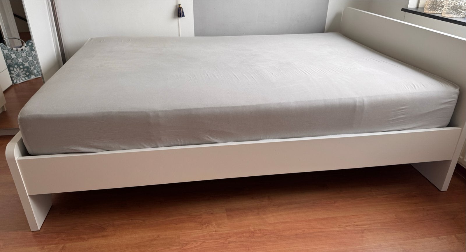 IKEA MALM Bed 160x200 - Wit Tweepersoonsbed, Huis en Inrichting, Ophalen, Gebruikt, Wit, Tweepersoons