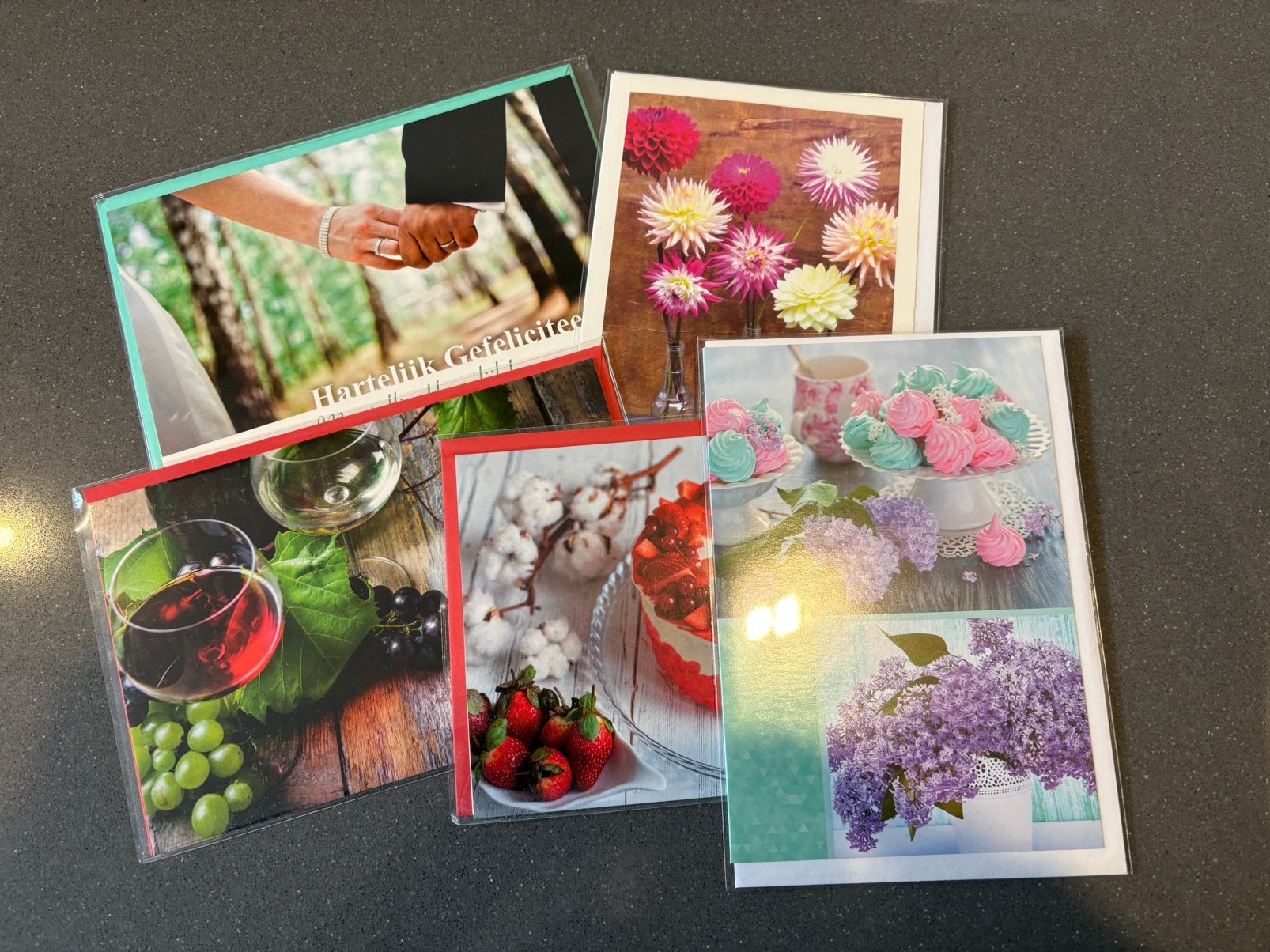 Vijf nieuwe wenskaarten incl envelop, Ophalen of Verzenden, Nieuw