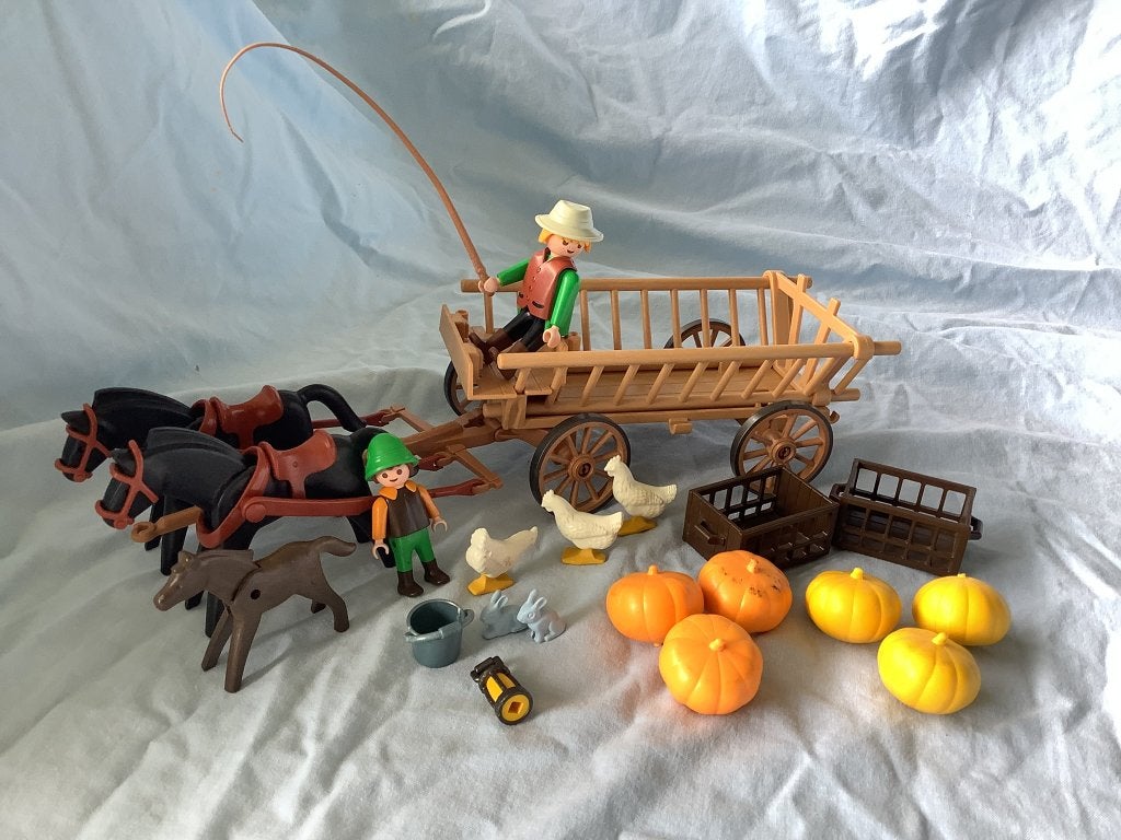 Playmobil 3735 Havest Cart Oogst-kar met Paarden en Figuren, Ophalen of Verzenden, Zo goed als nieuw, Complete set