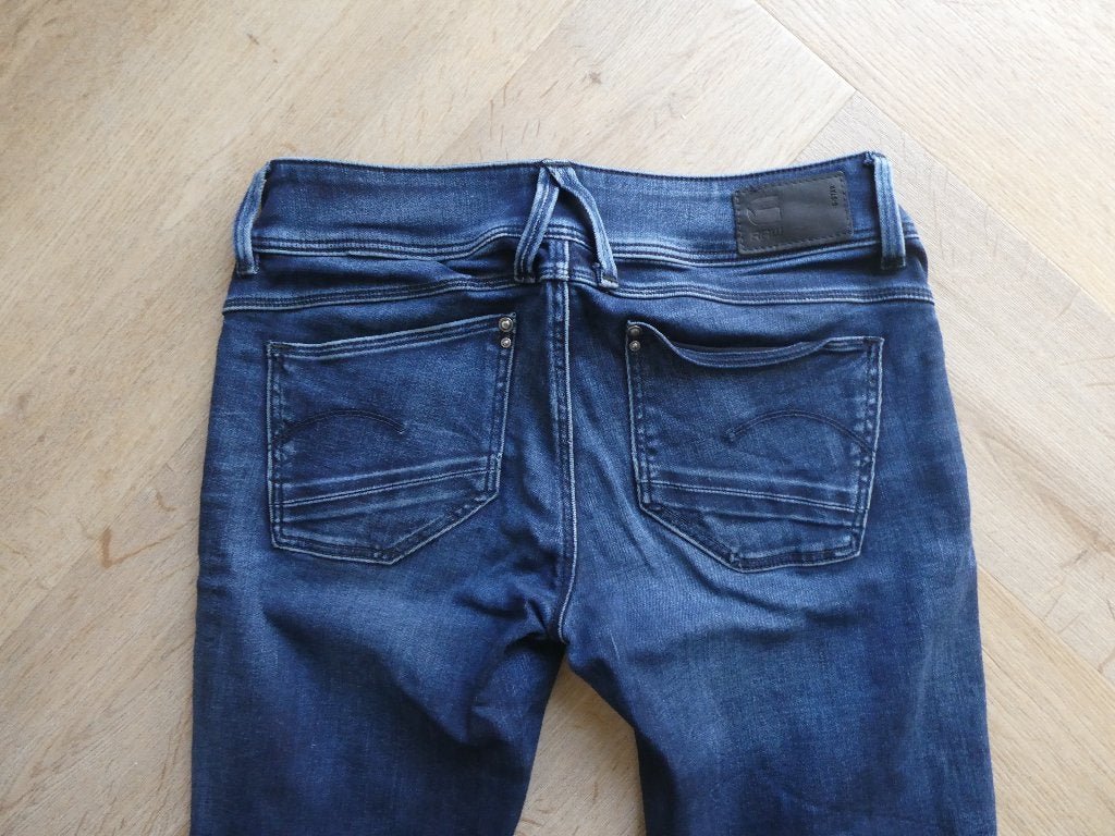 Mooie Gstar Lynn Zip Mid Skinny wmn spijkerbroek maat 27-32, Blauw, Ophalen of Verzenden, Zo goed als nieuw, W27 (confectie 34) of kleiner