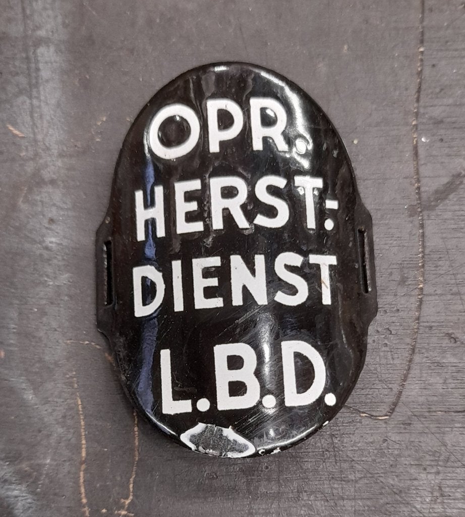 WW2 luchtbeschermingsdienst arm schild, Ophalen of Verzenden, Luchtmacht, Nederland, Embleem of Badge