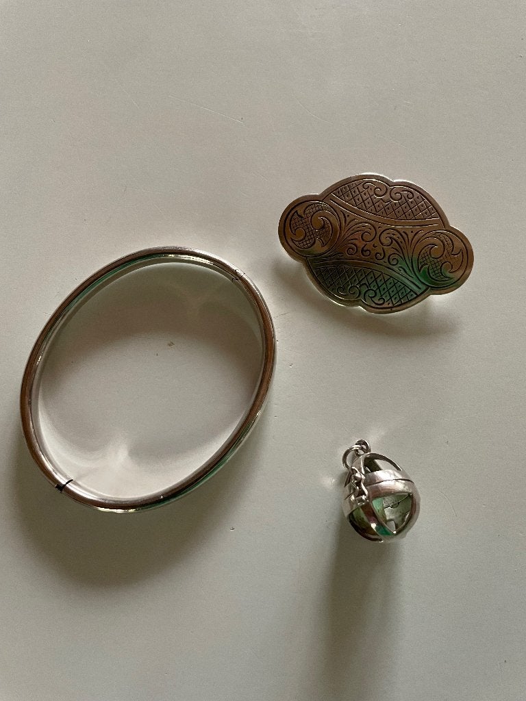 verschillende zilveren sieraden, Gebruikt, Ophalen of Verzenden, Kleiner dan 17, Met edelsteen