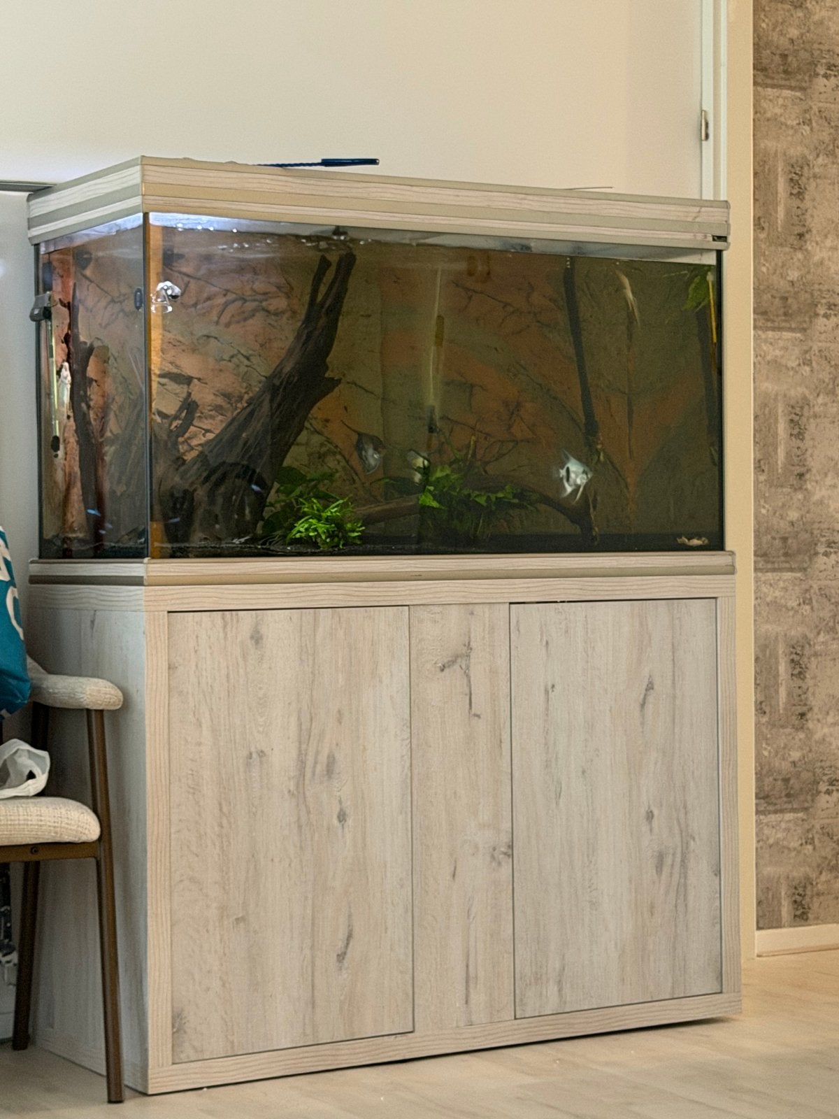 Mooi aquarium 420L met meubel, Ophalen, Zo goed als nieuw, Gevuld zoetwateraquarium, Aquatlantis