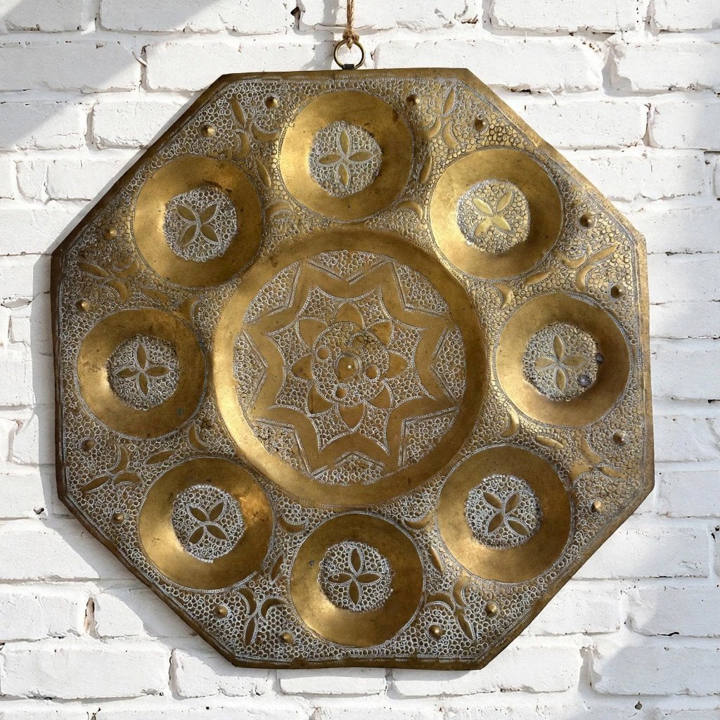 Vintage Marokkaans Messing Wandbord 27,7cm -Jaren 60/70, Ophalen of Verzenden