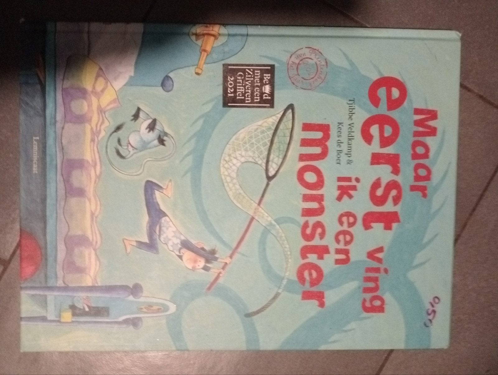Maar eerst ving ik een monster - Tjibbe Veldkamp, Ophalen of Verzenden, Zo goed als nieuw, Tjibbe Veldkamp & Kees de Boer, 3 tot 4 jaar