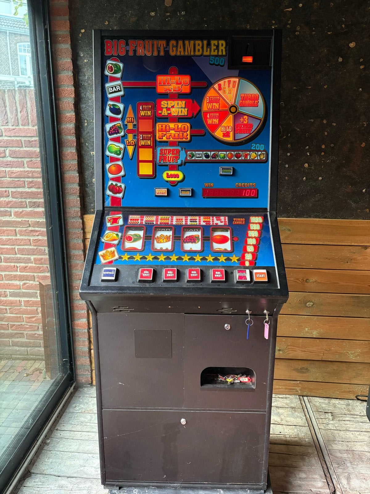 Big Fruit Gambler fruitautomaat, Overige munten, Ophalen, Gebruikt, Met sleutels