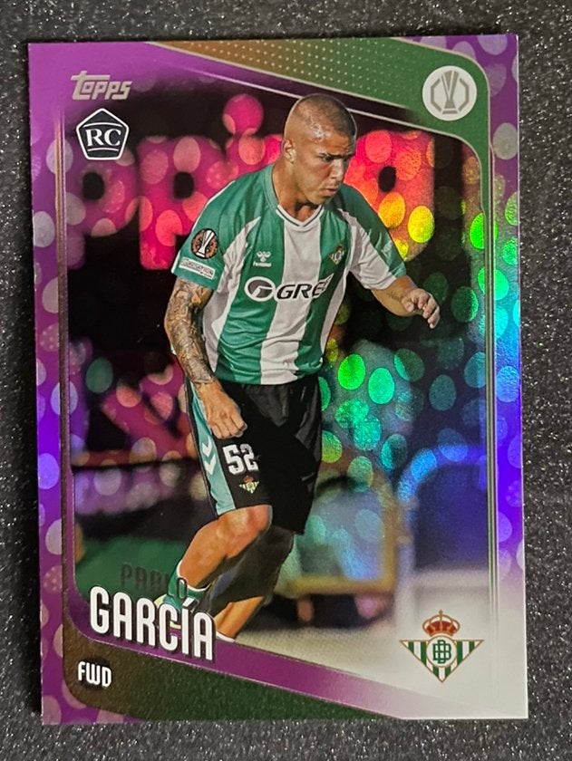 Topps UCC Flagship ‘26  ROOKIE PURPLE PAR. GARCÍA REAL BETIS, Verzenden, Zo goed als nieuw, Plaatje