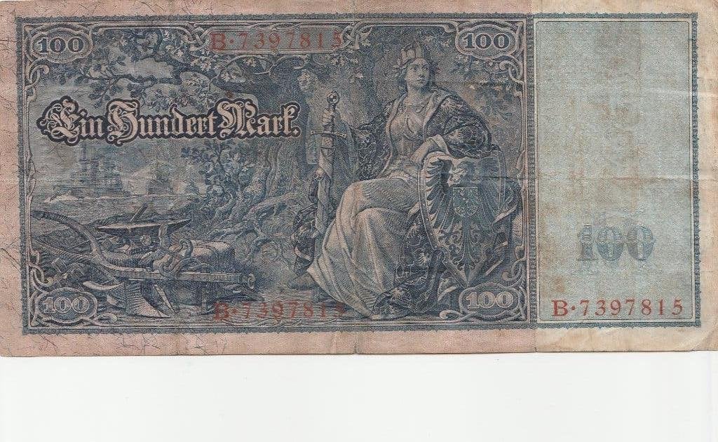 1910 Duitse bankbiljet van 100 Mark, Postzegels en Munten, Ophalen of Verzenden, Duitsland